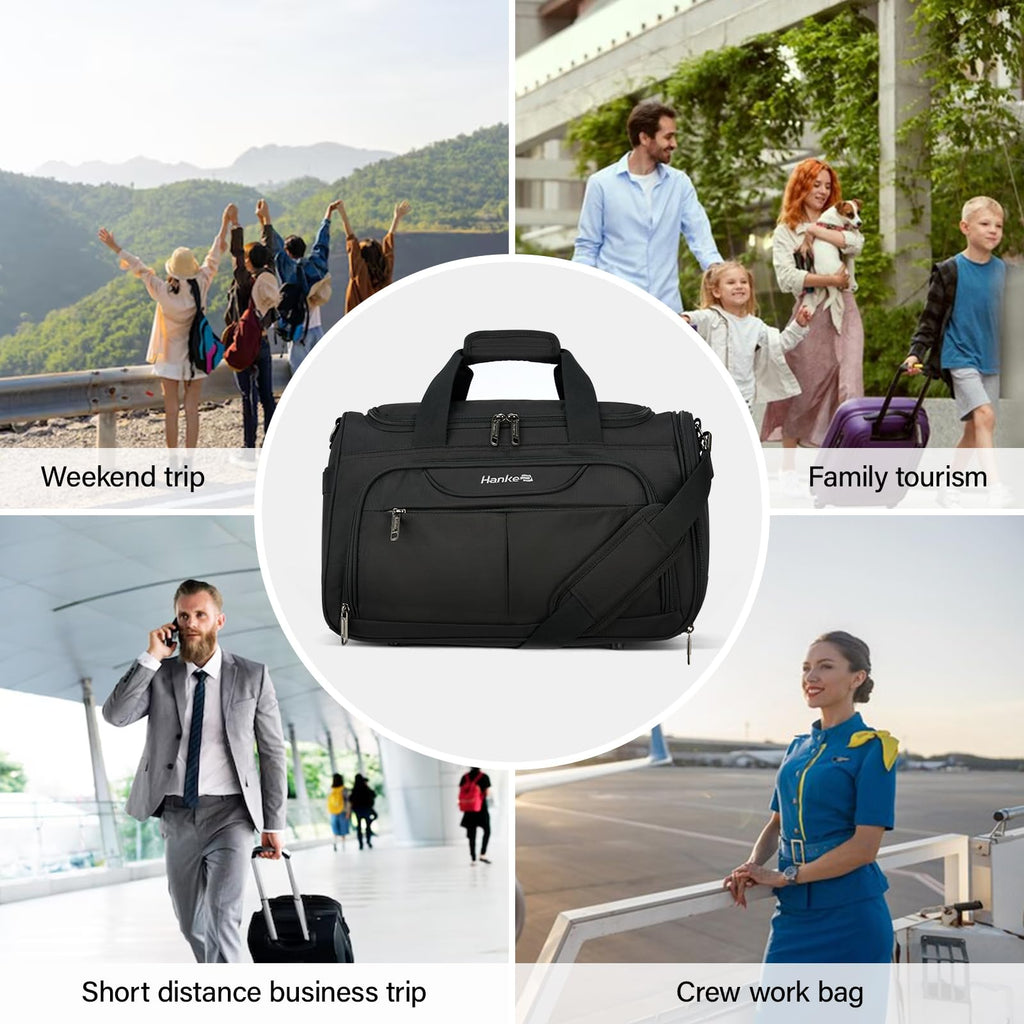 Black Lightweight Water Resistant Foldable Travel Duffel Bag M1672