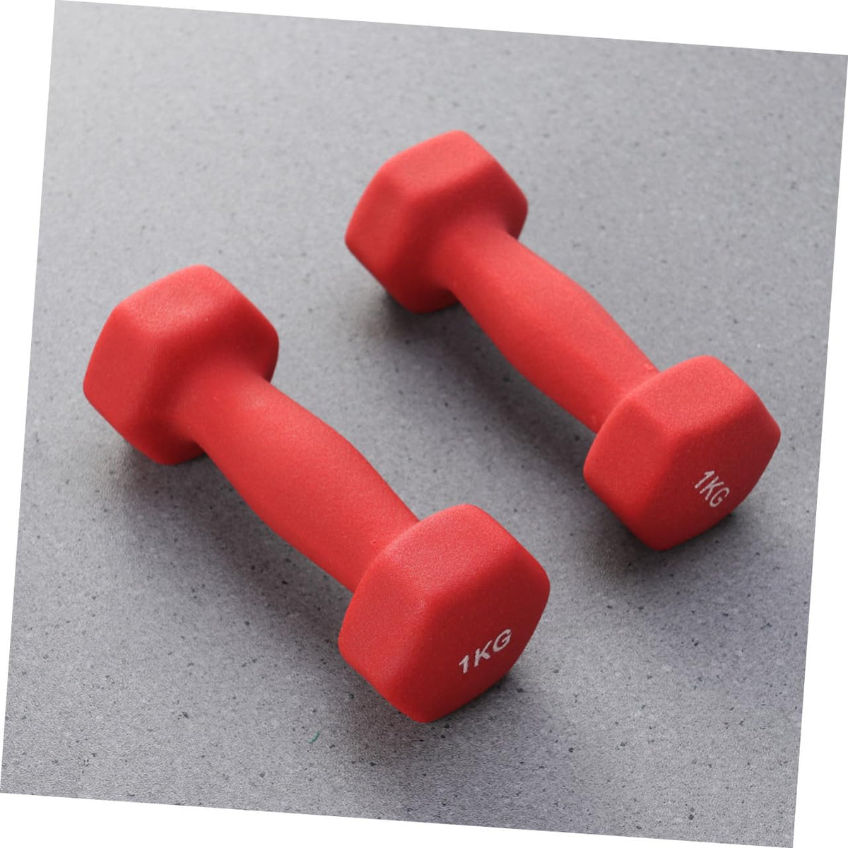 Ergonomic Hexagonal Neoprene Coated Dumbbells Red R716