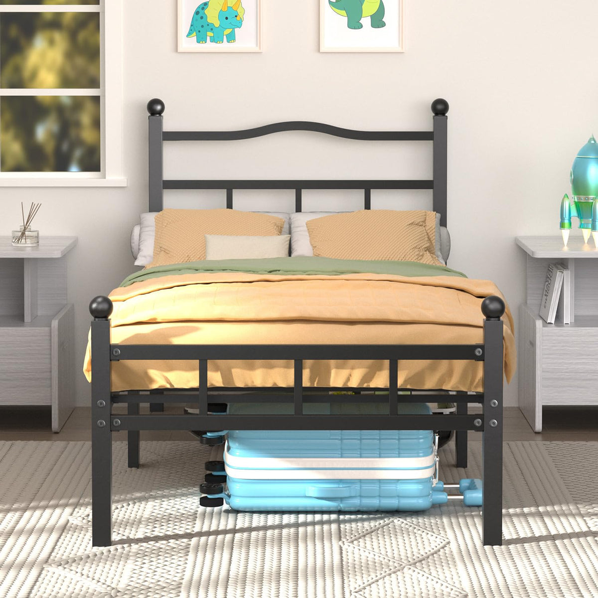 14 Inch Twin Bed Frame with Headboard and Footboard V5274