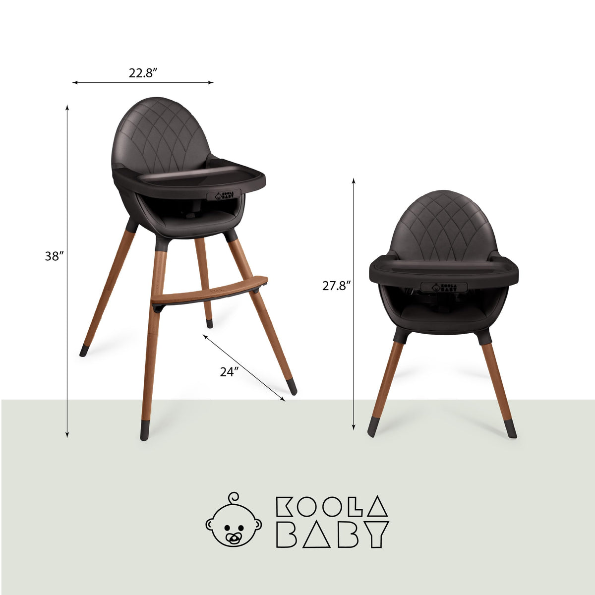 Convertible Wooden High Chair with Adjustable Height H3380