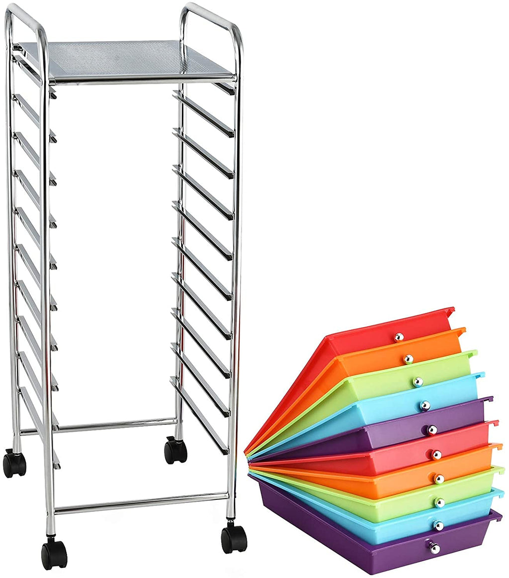 10 Drawer Rolling Storage Organizer Cart S636