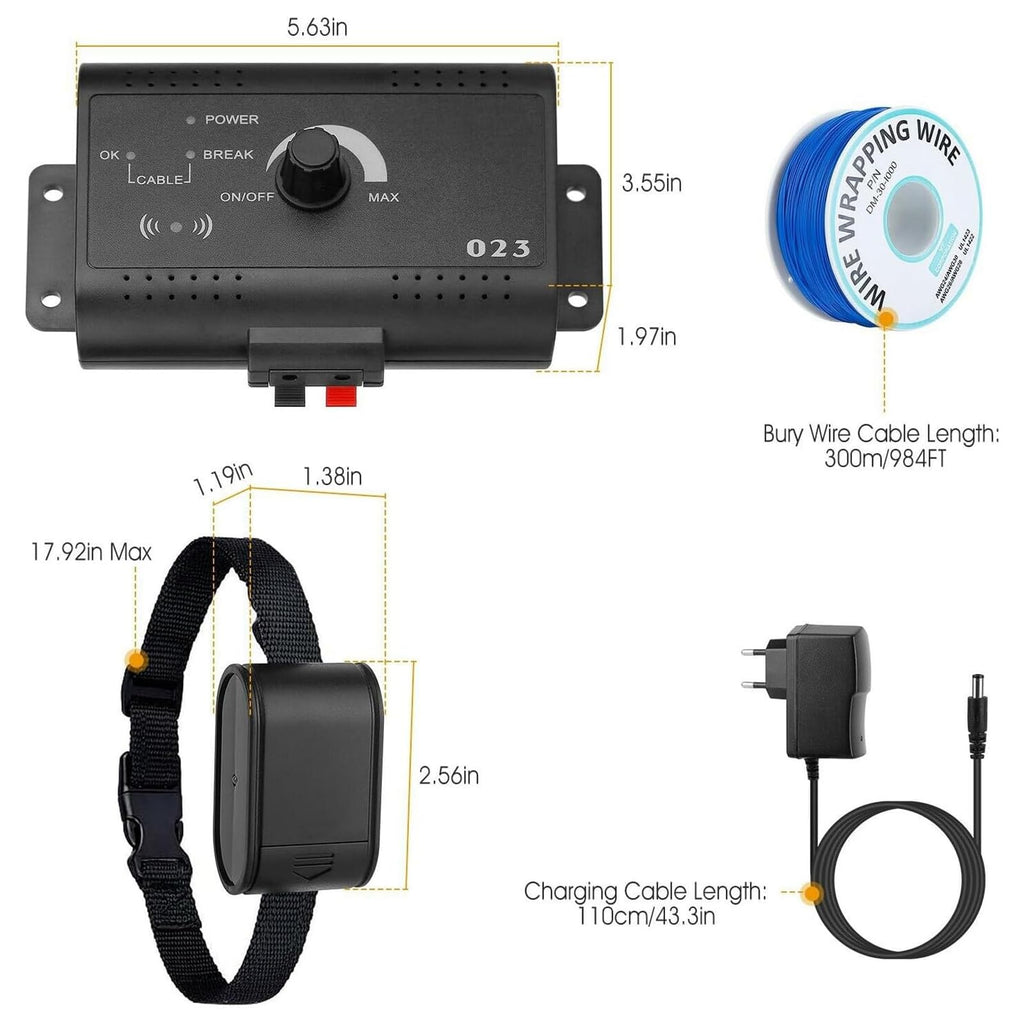 Electric Dog Fence Pet Containment System, Waterproof Training Collar M2978