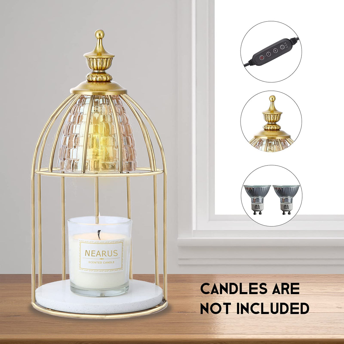 Candle Warmer Lamp with Marble Base and Timer R262478
