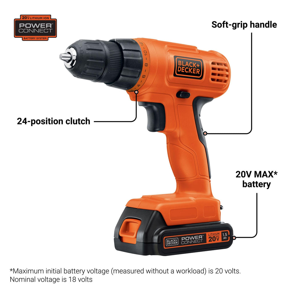 20V MAX Cordless Drill Driver with 30 Piece Bit Set Y1239