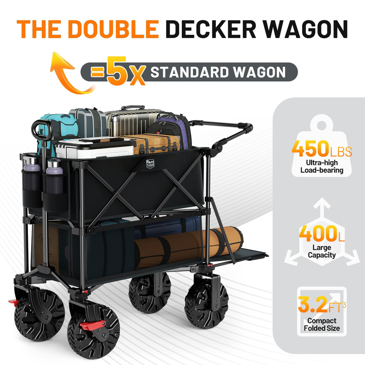 Double Decker Wagon 400L Capacity 450lb Load Y378271