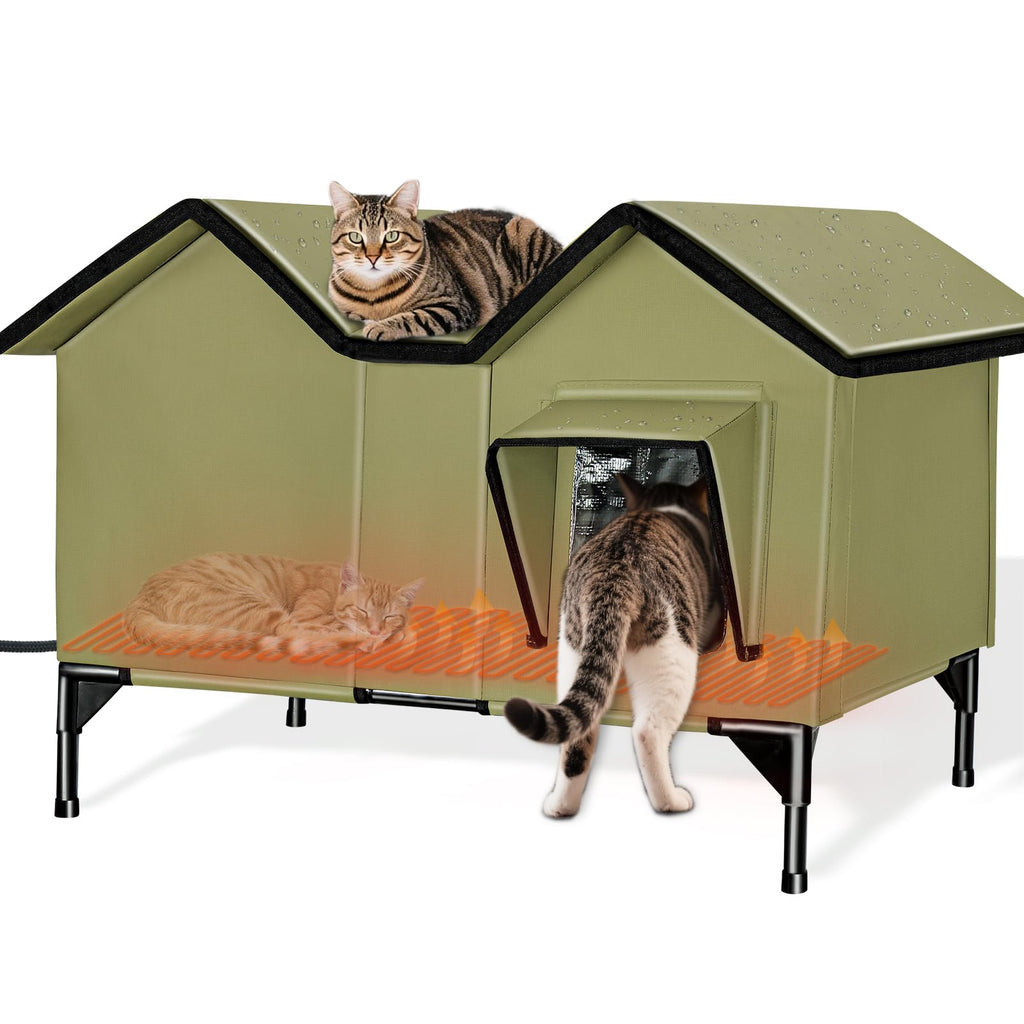 Weatherproof Outdoor Heated Cat House D7898
