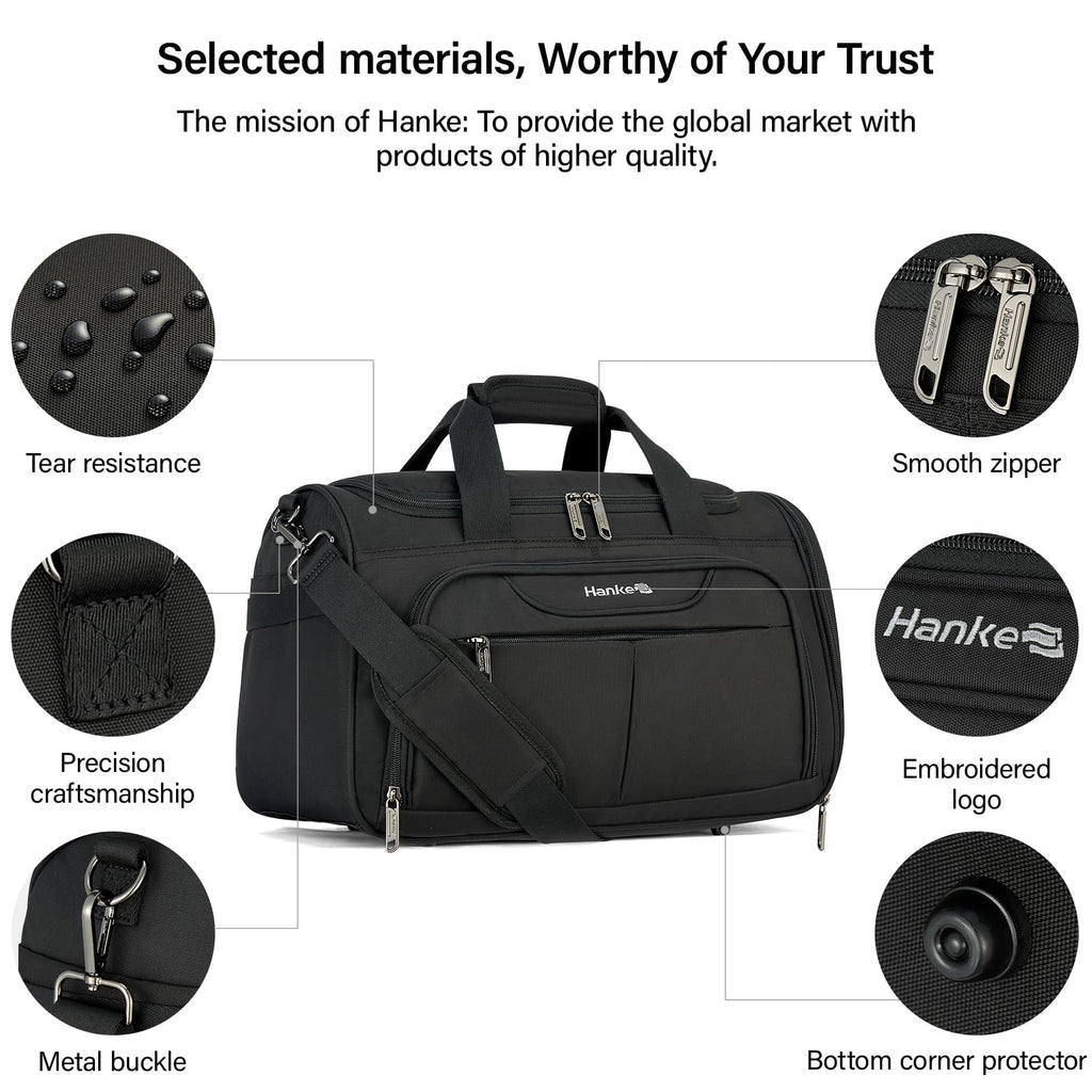Black Lightweight Water Resistant Foldable Travel Duffel Bag M1672