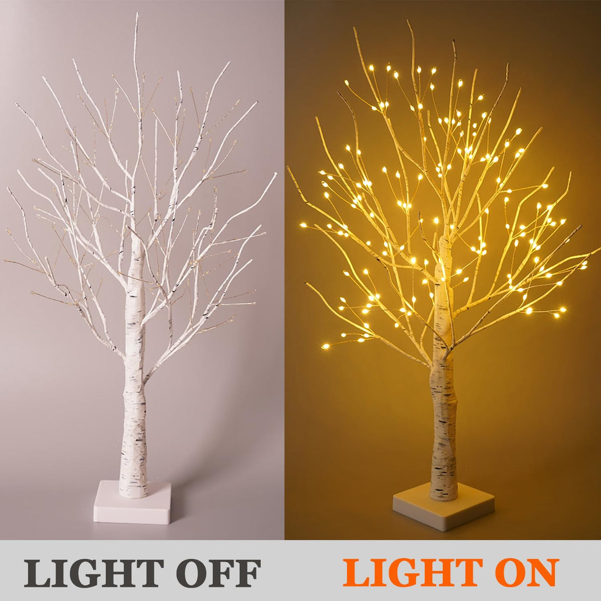 24" 2FT White Birch Tree with 144 LED Lights P5232