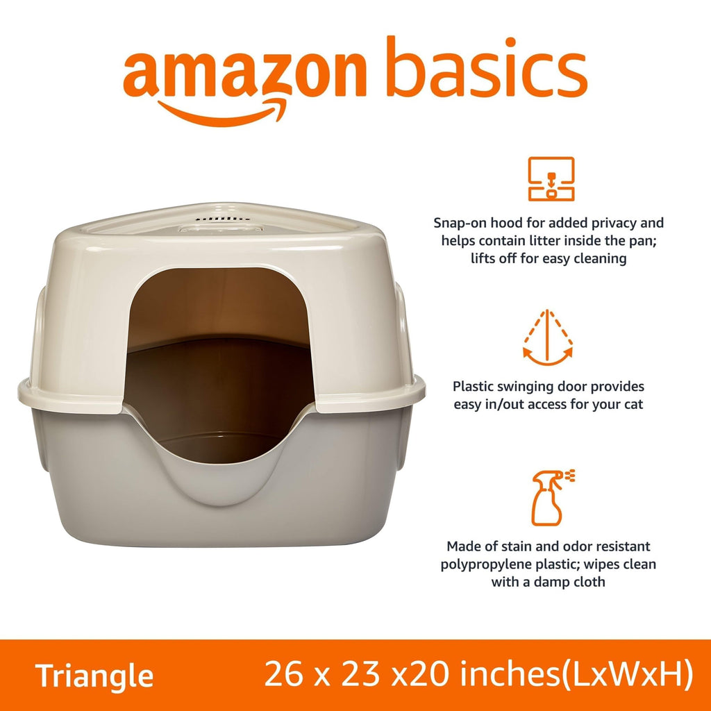 Charcoal Enclosed Cat Litter Box with Lid H103376