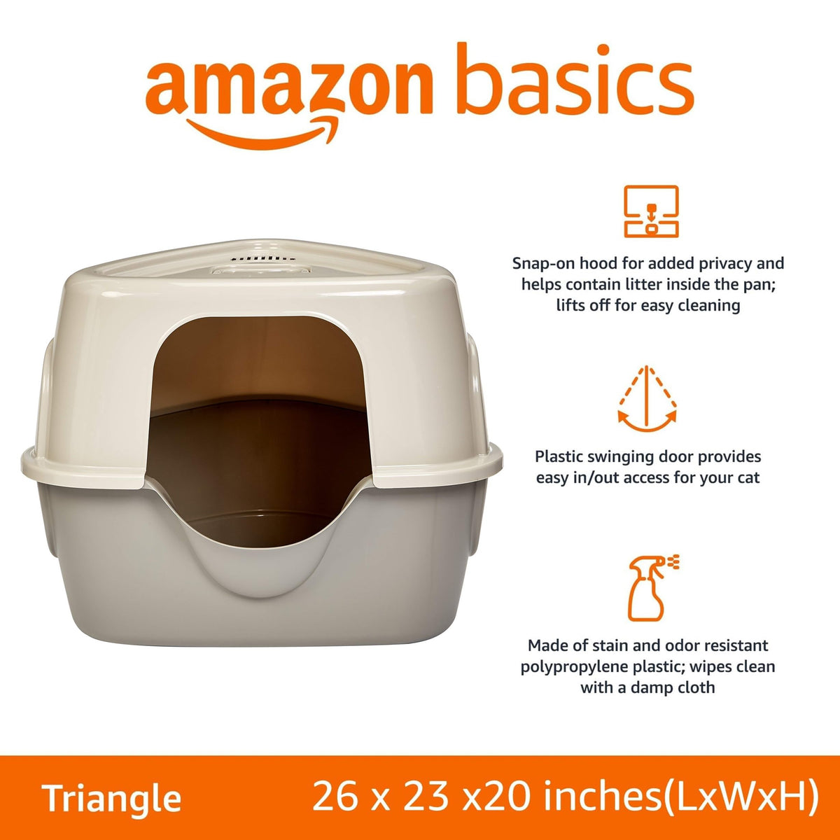Charcoal Enclosed Cat Litter Box with Lid H103376