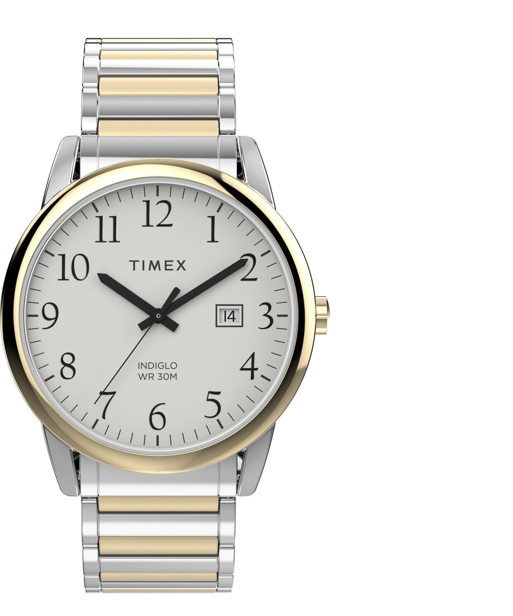Men's 40mm Watch Two-Tone Expansion Band White Dial E4040