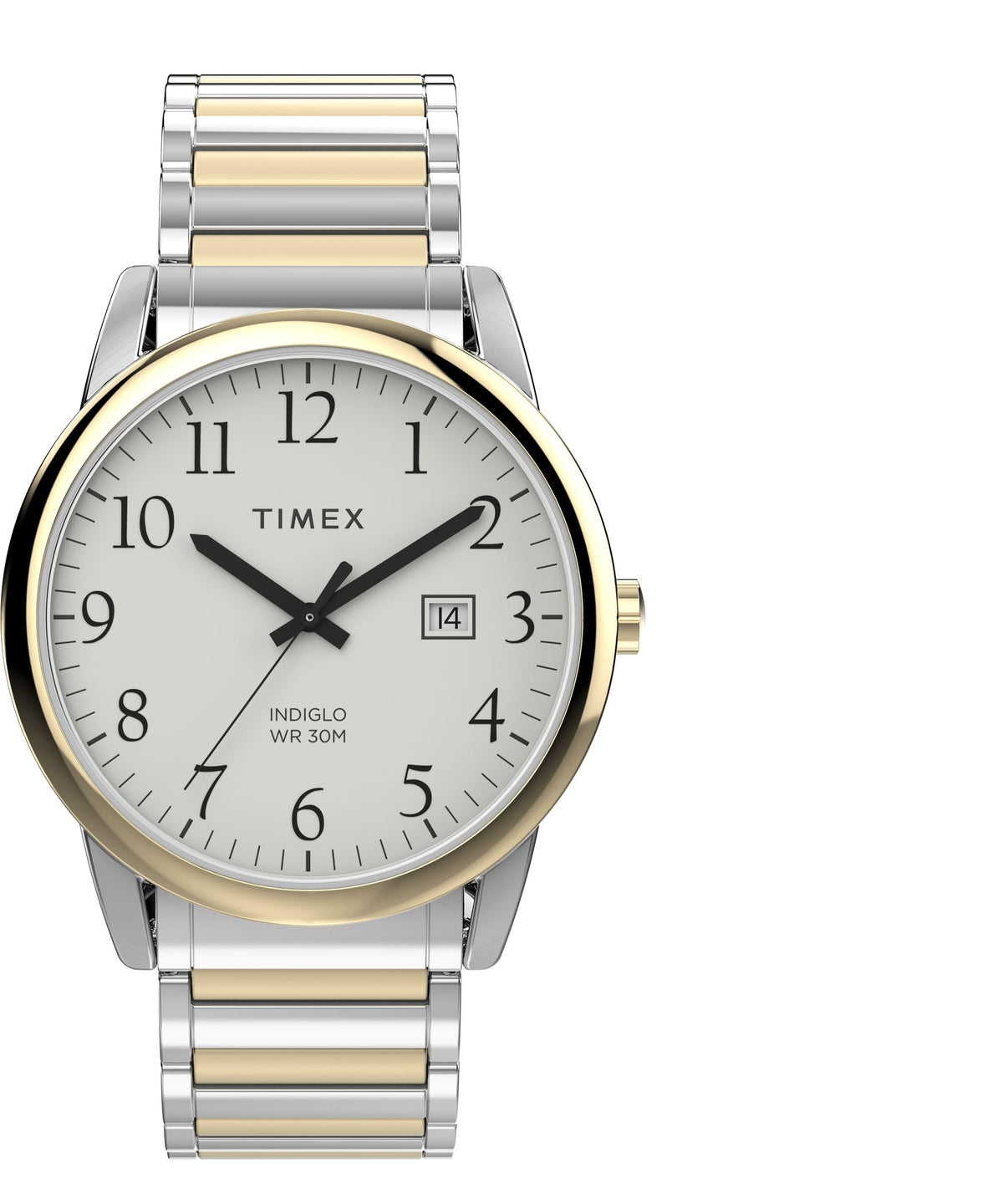 Men's 40mm Watch Two-Tone Expansion Band White Dial E4040