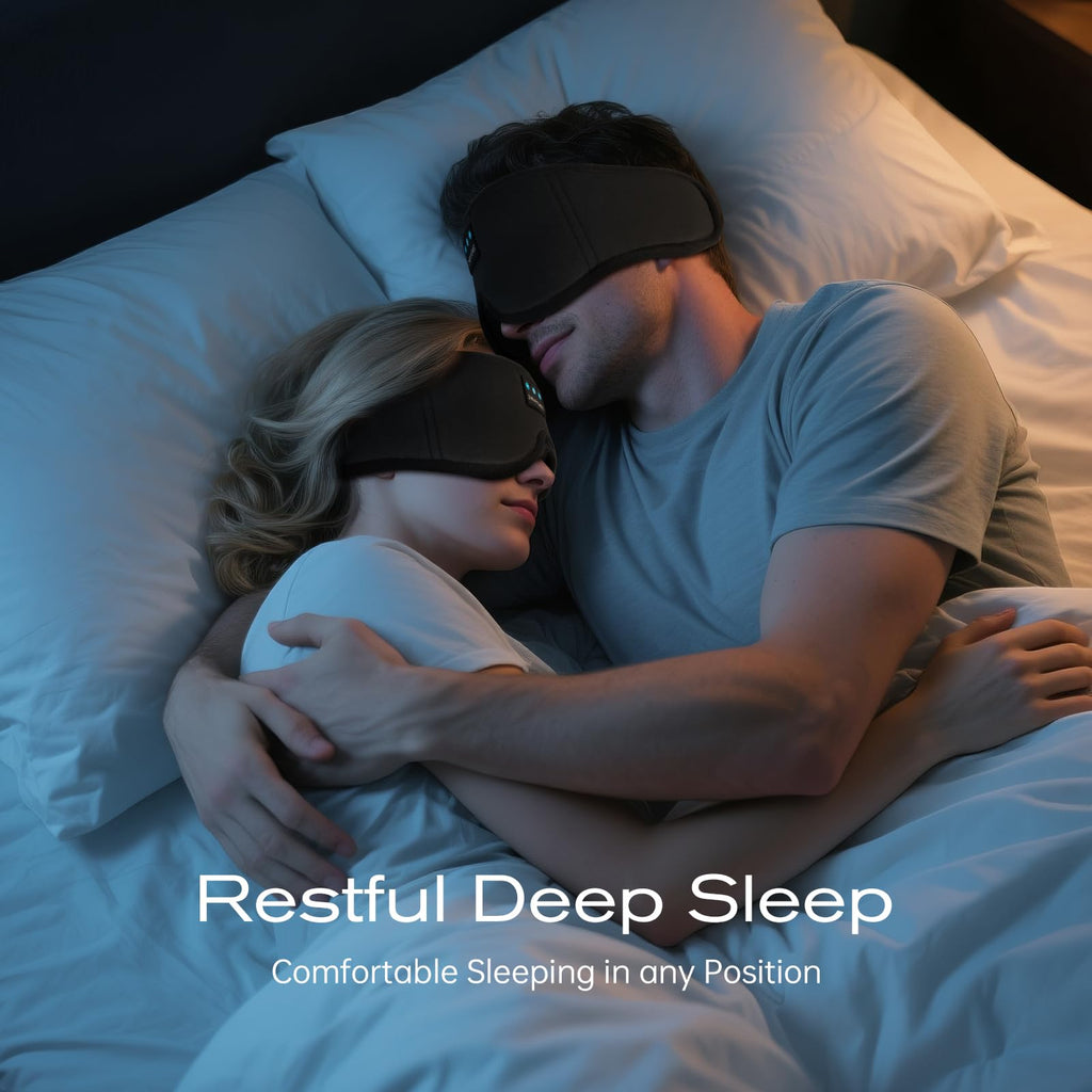 Black Bluetooth Sleep Mask with Headphones H9657