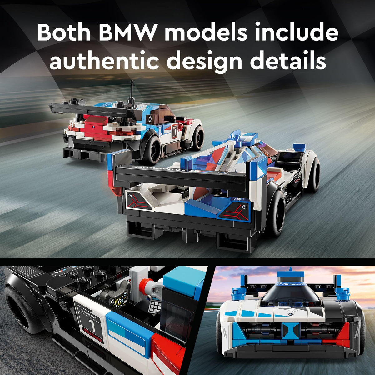 Buildable Race Car Toy Set with 2 Models and 2 Minifigures I1164