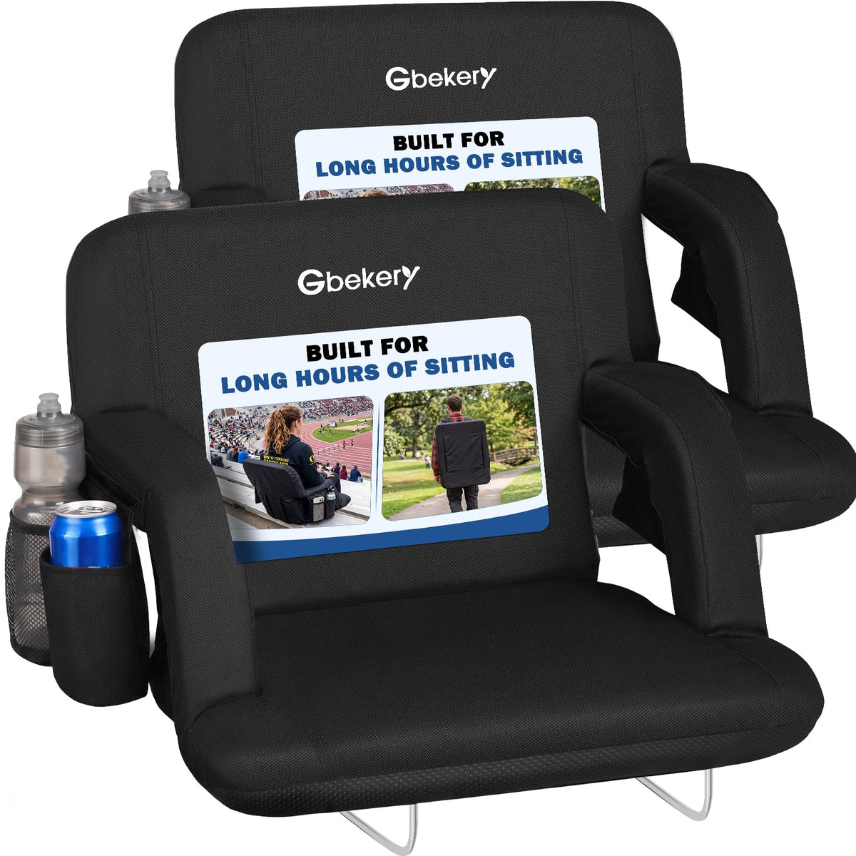 25” Extra Wide Stadium Seats with Back Support 2 Pack W36732