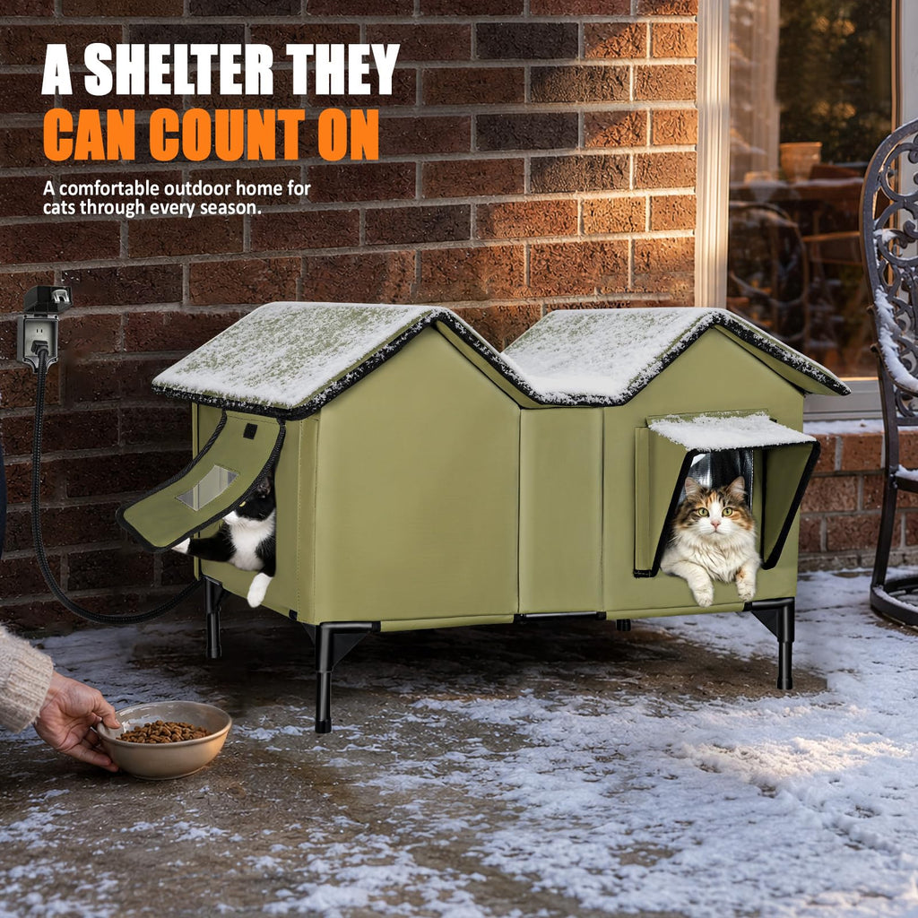 Weatherproof Outdoor Heated Cat House D7898