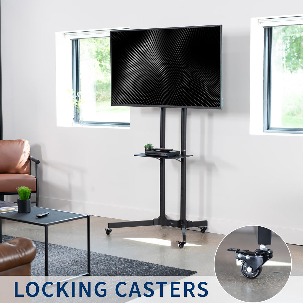 Black Mobile TV Cart for 32 to 83 inch Screens P77432