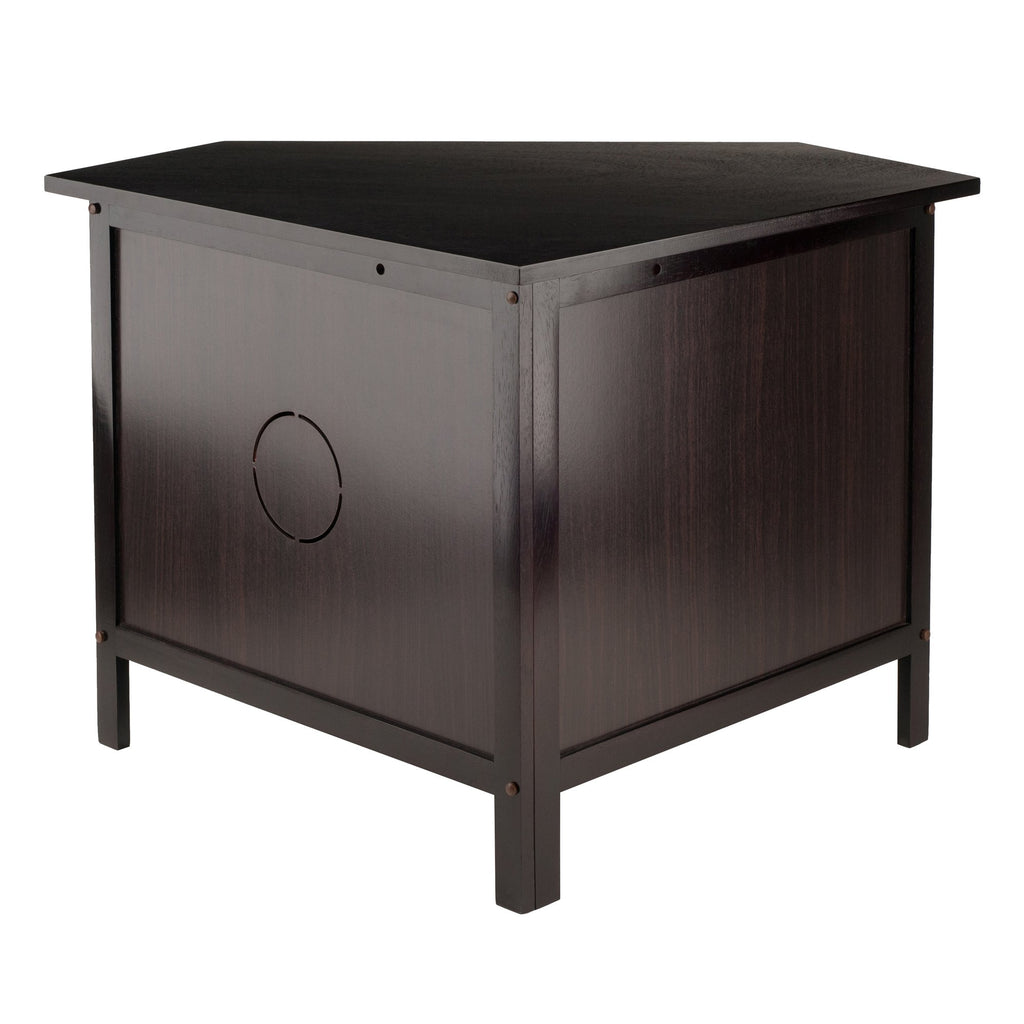 Compact Espresso Corner TV Stand Q5542