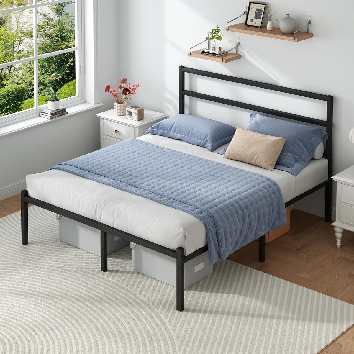 Black Full Size Bed Frame V7263