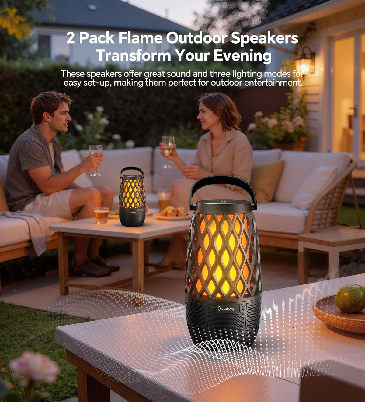 IPX5 Waterproof Outdoor Speakers 2 Pack V2810