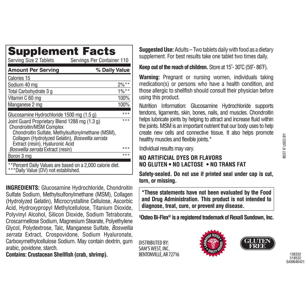 Triple Strength Glucosamine Chondroitin MSM 220 Count K18384