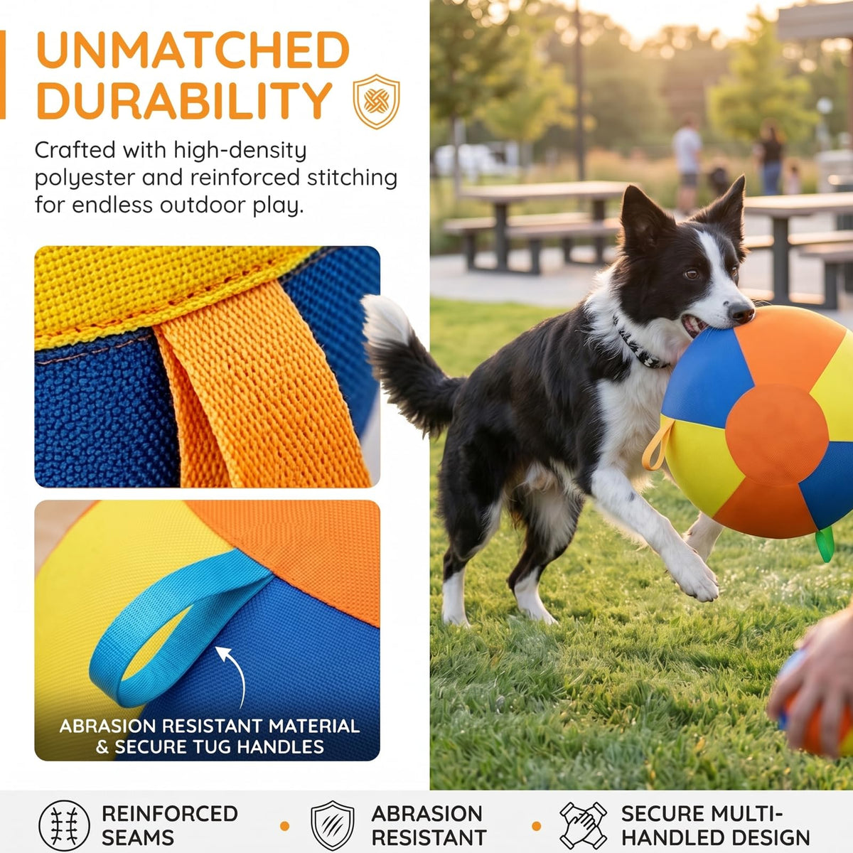 Inflatable Dog Ball with Handle Cover & Pump 18in Z783
