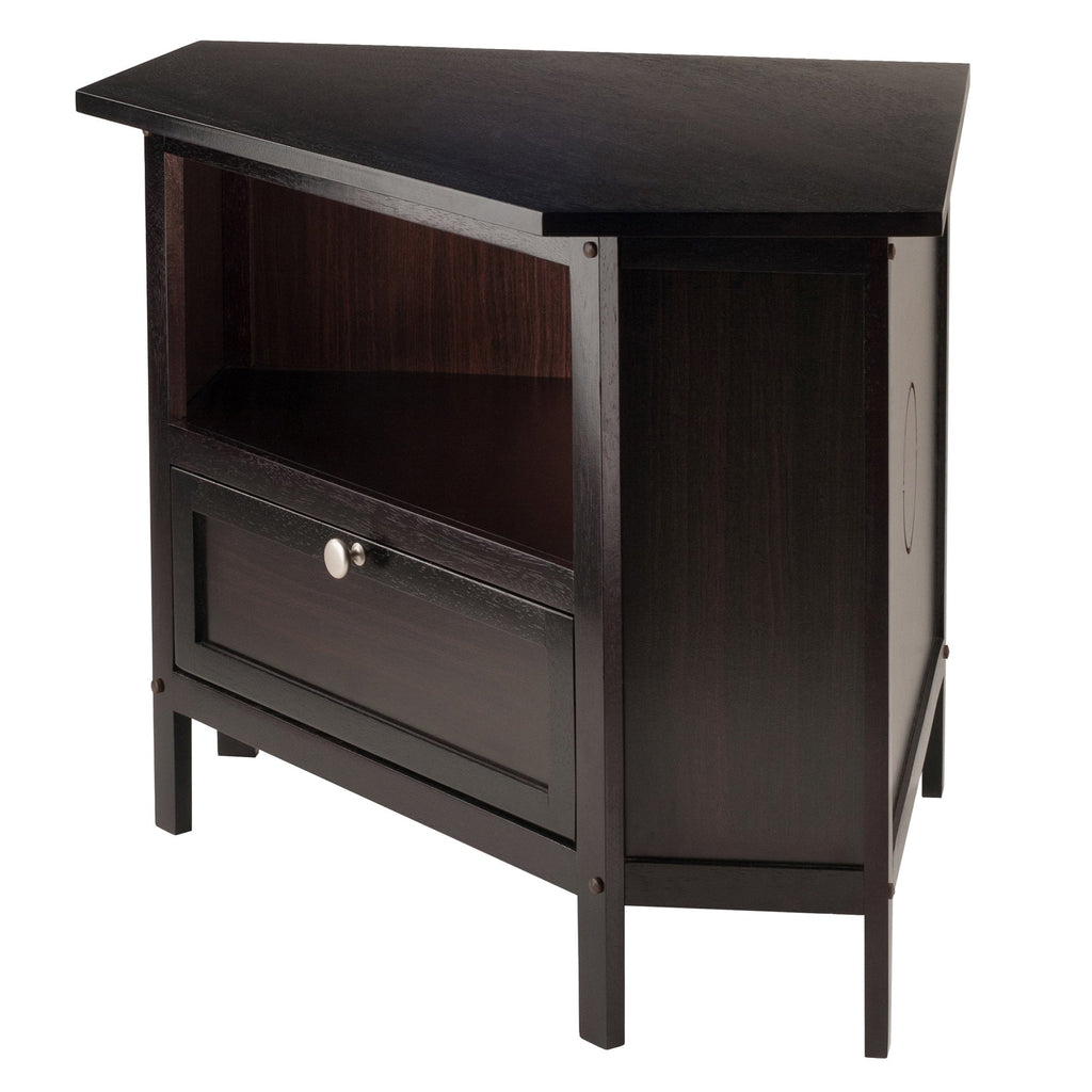 Compact Espresso Corner TV Stand Q5542