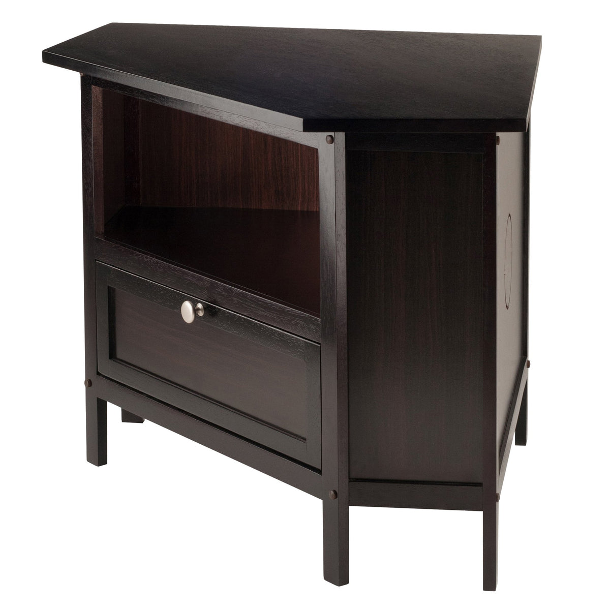 Compact Espresso Corner TV Stand Q5542