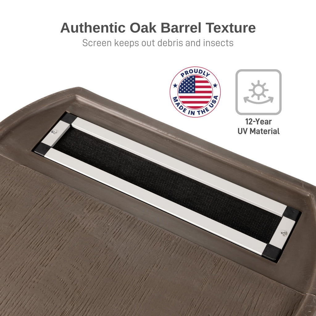 50-Gallon Flat Back Rain Barrel with Brass Spigot W397