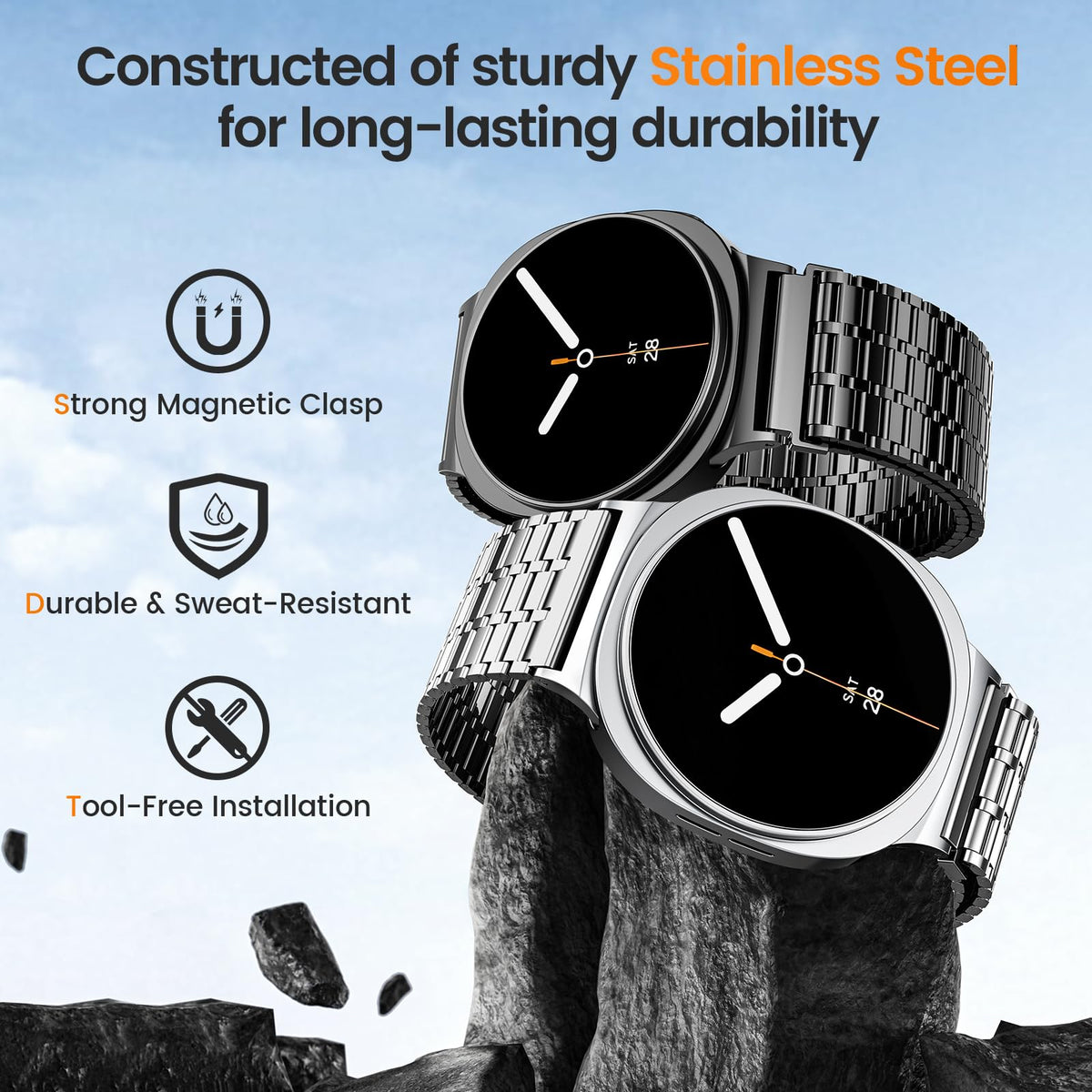 Magnetic Metal Band for Galaxy Watch 9 8 40mm 44mm/8 Classic 46mm M76580
