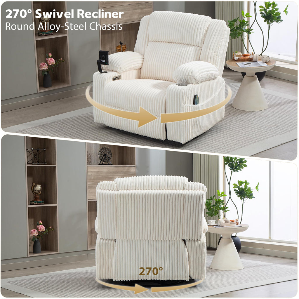Power Swivel Rocker Recliner with Adjustable Headrest N600