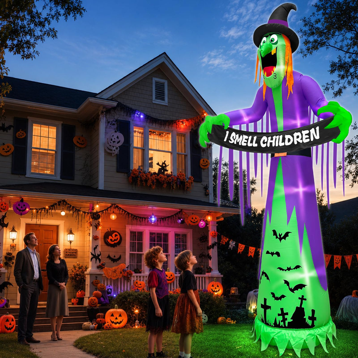 12FT Halloween Inflatables Witch Decorations F950