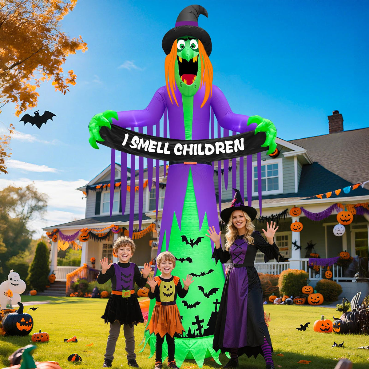12FT Halloween Inflatables Witch Decorations F950