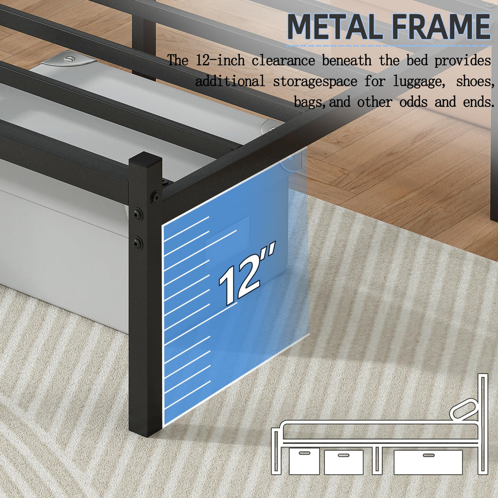 Black Full Size Bed Frame V7263