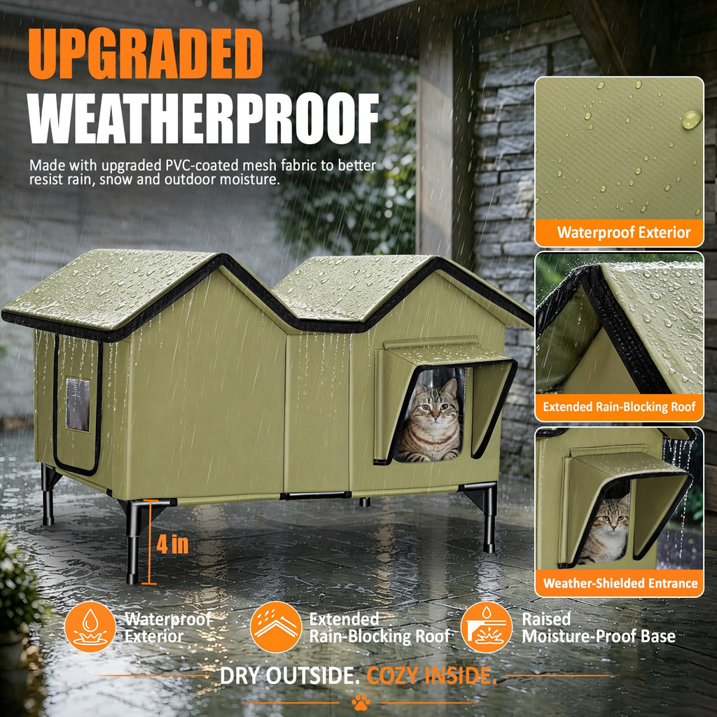 Weatherproof Outdoor Heated Cat House D7898