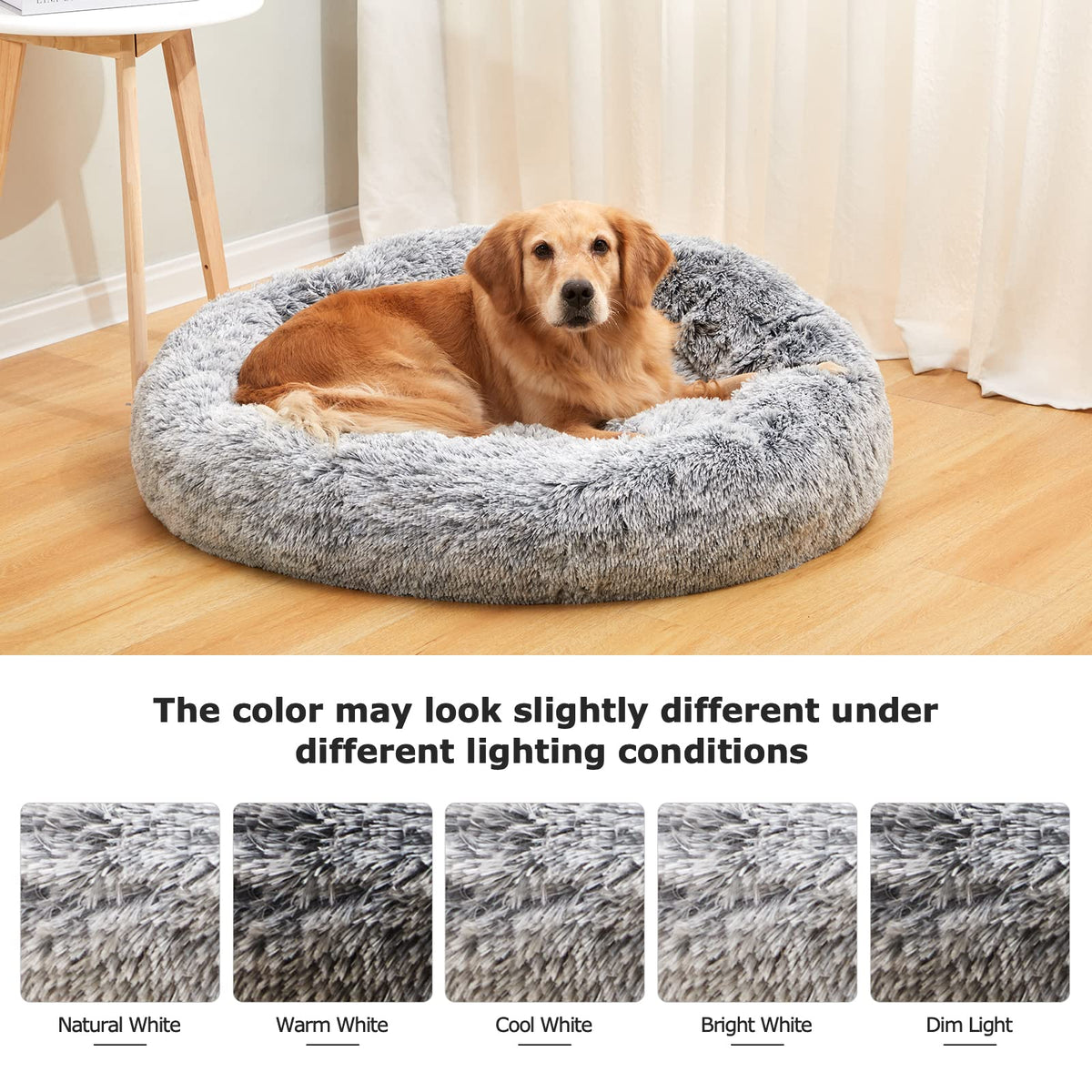 Dark Grey 36" Round Dog Bed X75707