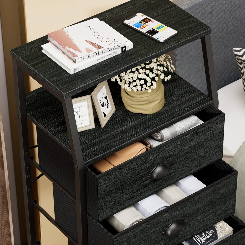 Tall Nightstand with Fabric Drawer C180