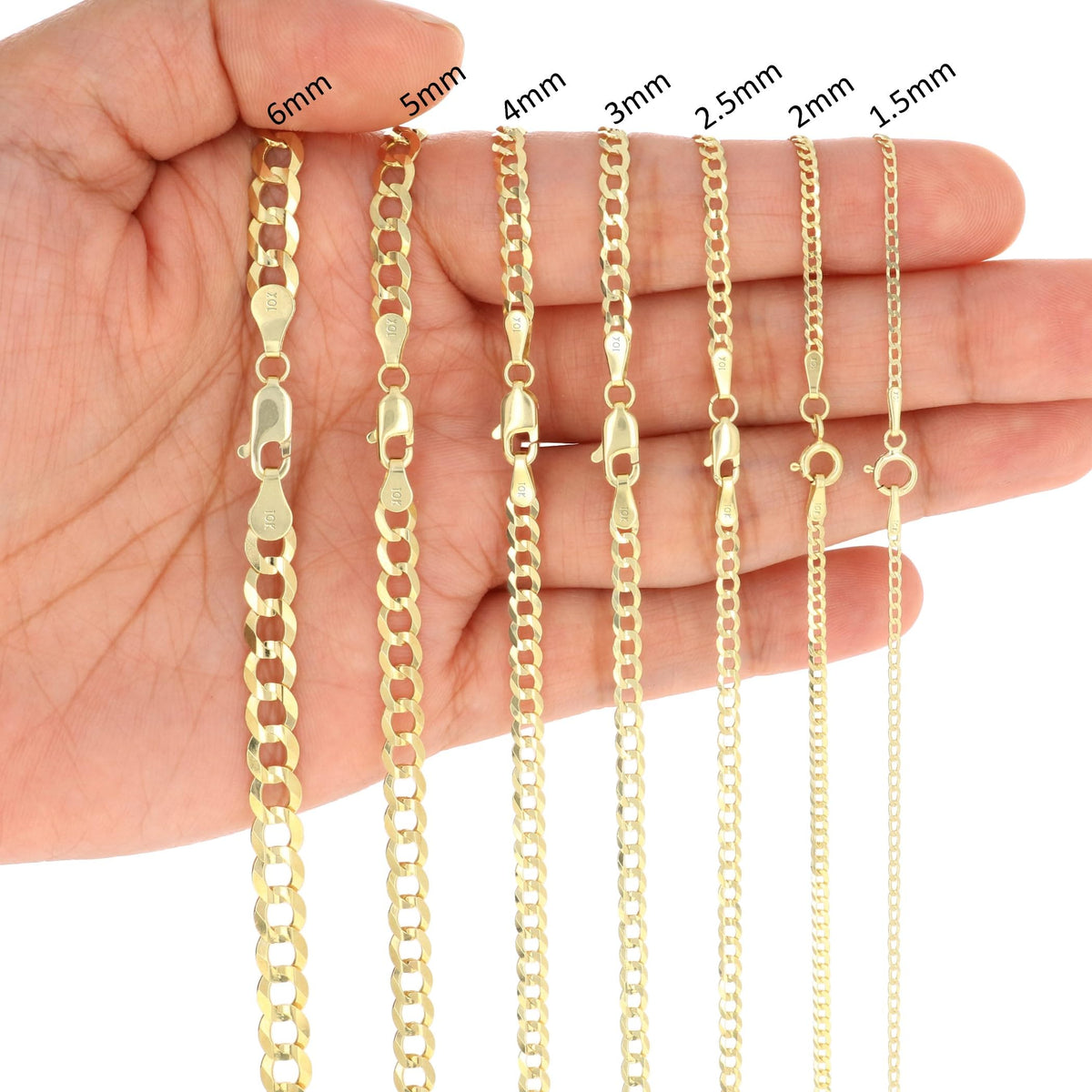 10K Yellow Gold Cuban Curb Link Chain Necklace T575377