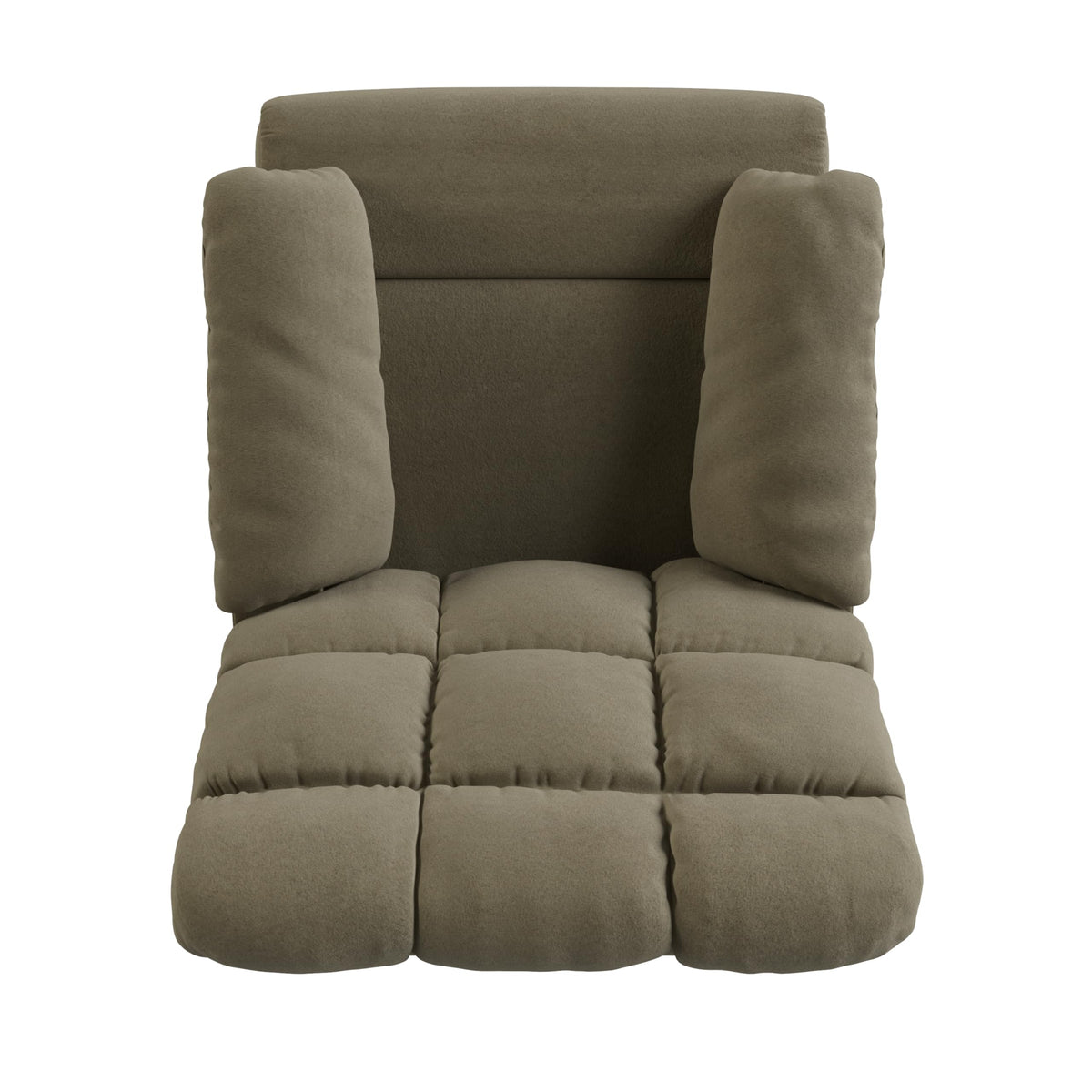 Velvet Swivel Rocker Recliner Chair with Adjustable Backrest and Footrest D229