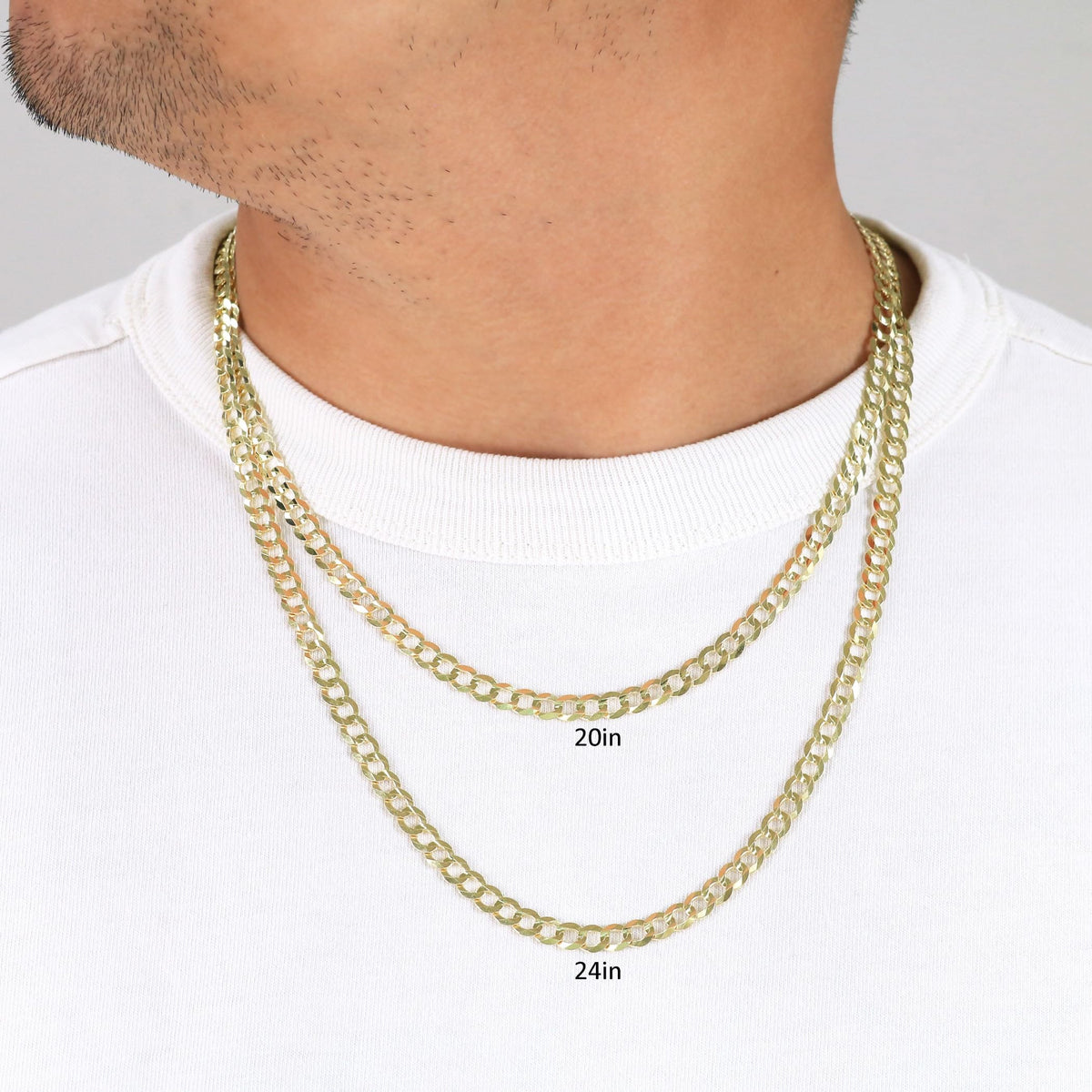 10K Yellow Gold Cuban Curb Link Chain Necklace T575377