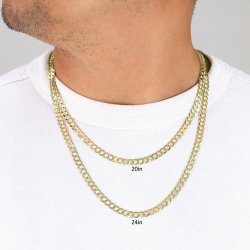 10K Yellow Gold Cuban Curb Link Chain Necklace T575377