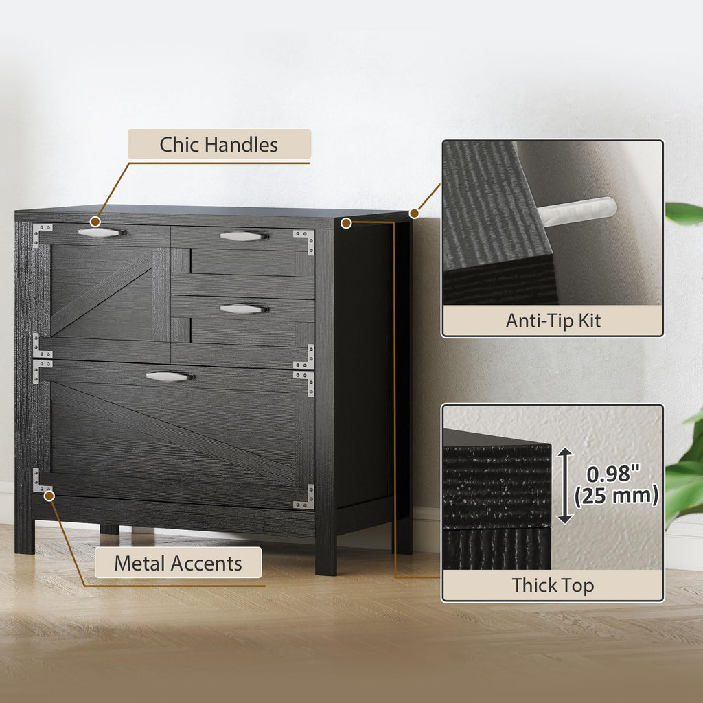 Black 4 Drawer File Cabinet K51405