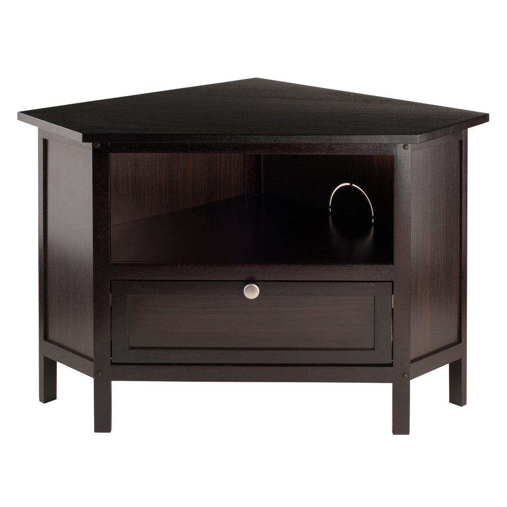 Compact Espresso Corner TV Stand Q5542