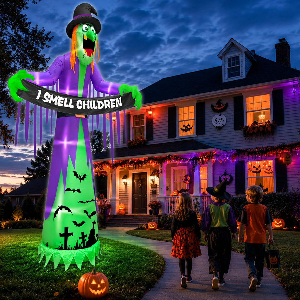12FT Halloween Inflatables Witch Decorations F950