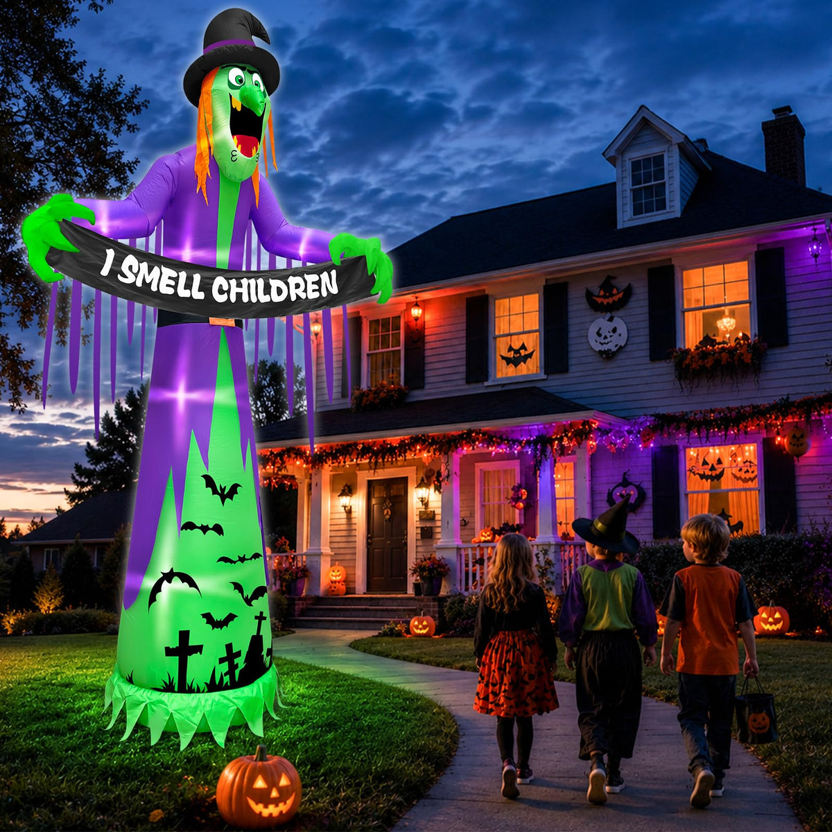 12FT Halloween Inflatables Witch Decorations F950