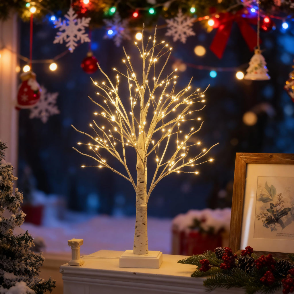 24" 2FT White Birch Tree with 144 LED Lights P5232