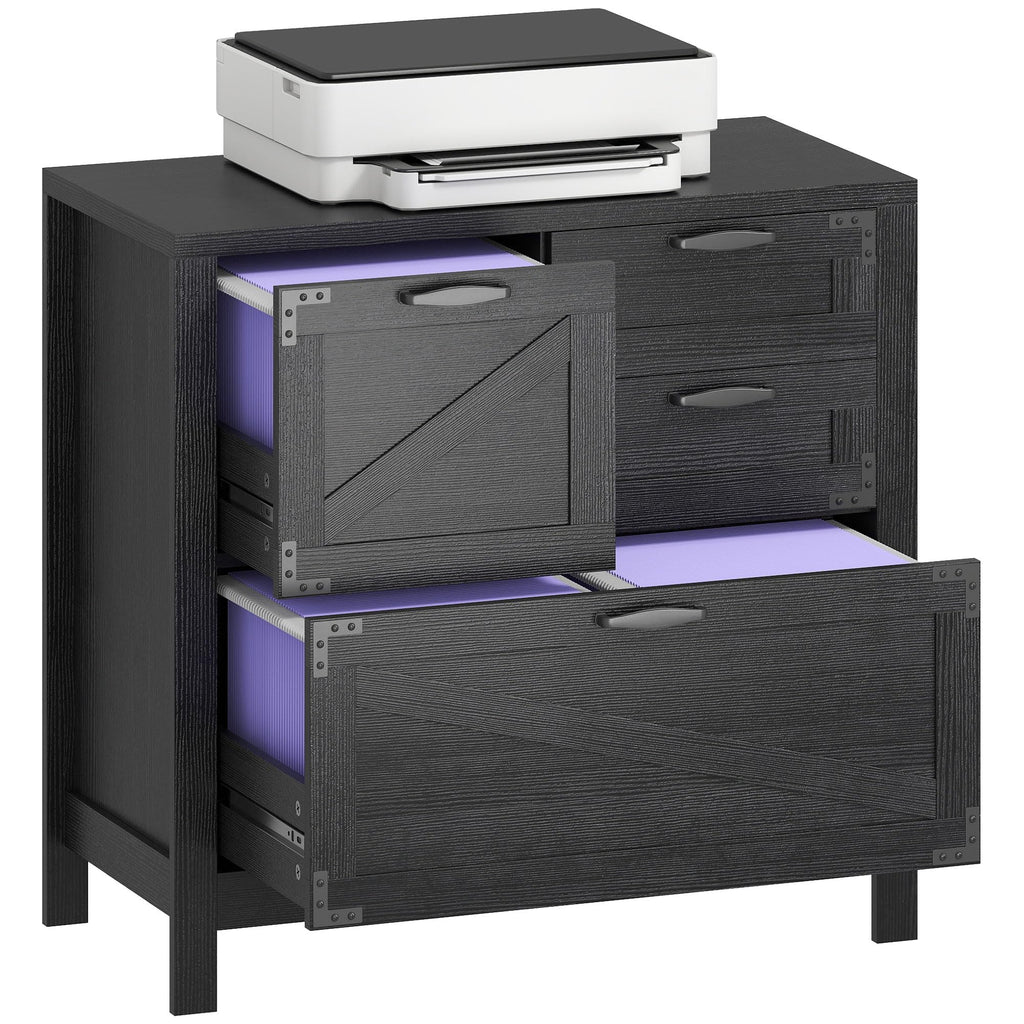 Black 4 Drawer File Cabinet K51405
