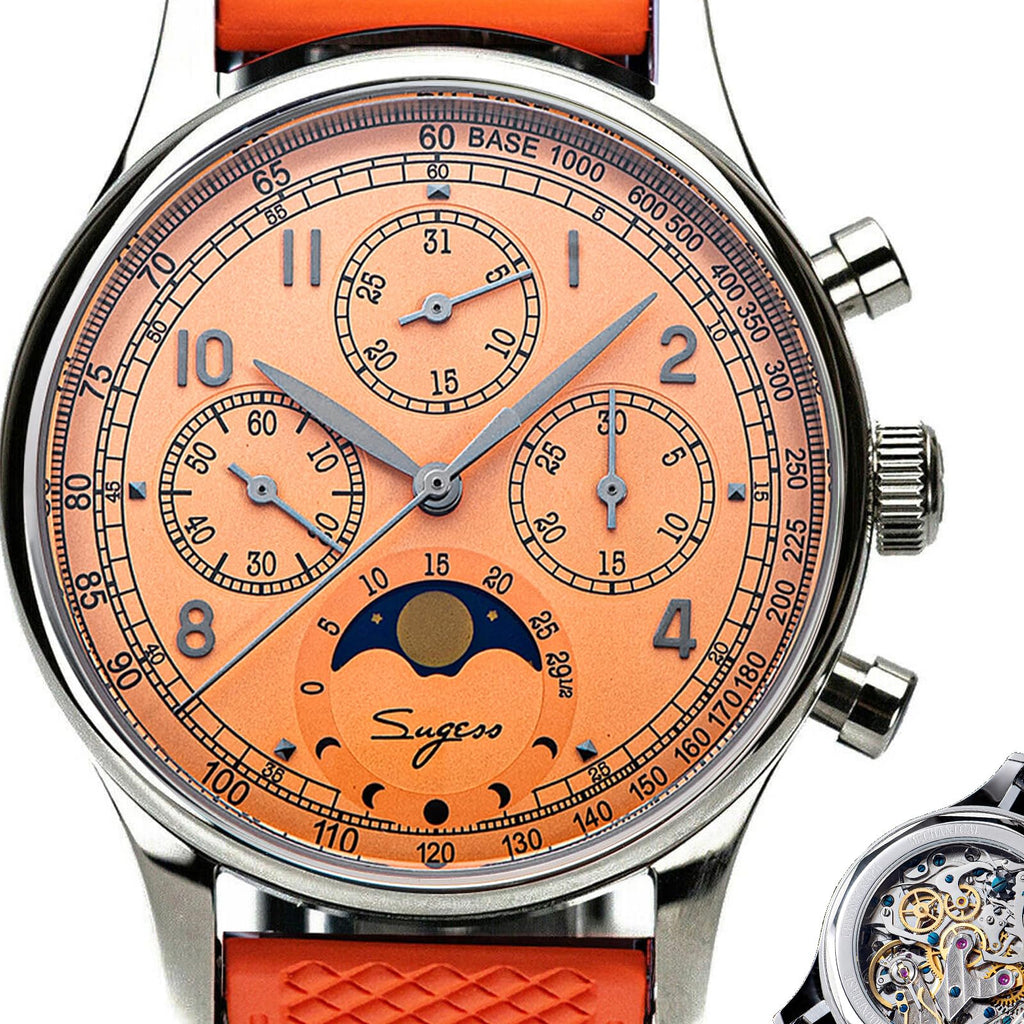 40mm Mechanical Chronograph Mens Wrist Watch D8952