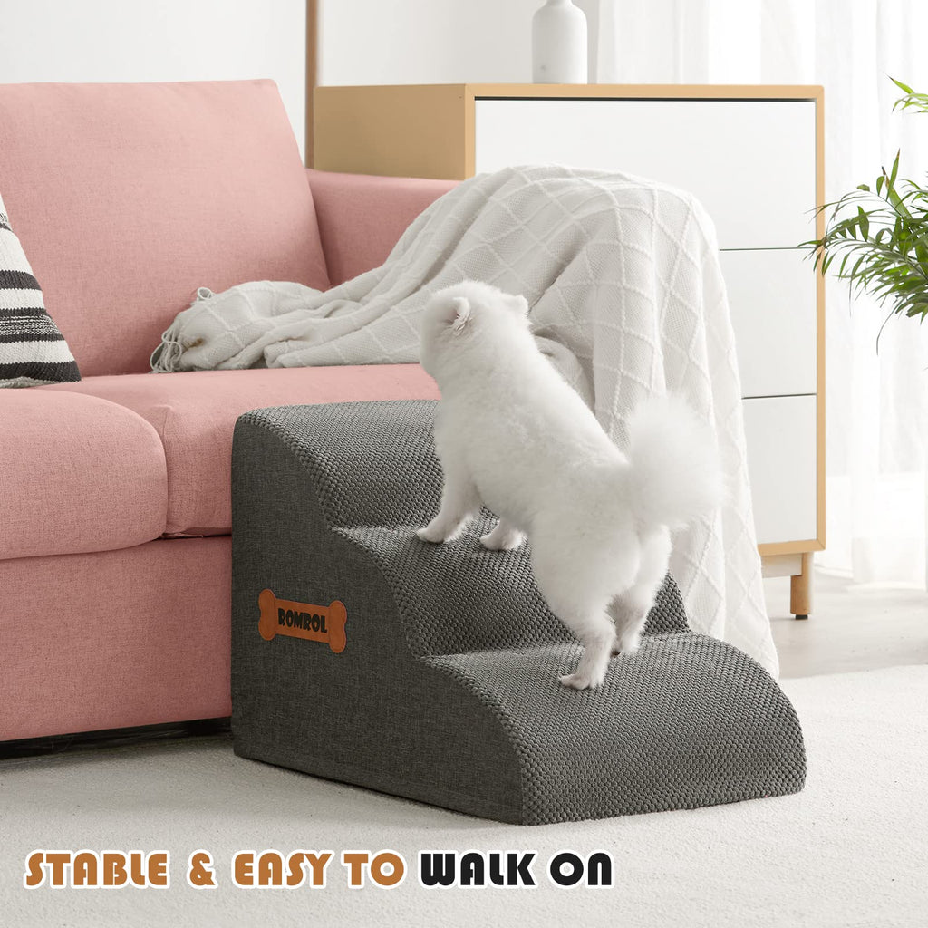 3-Steps Dog Stairs Ramp with Non-Slip Waterproof Fabric Cover J356