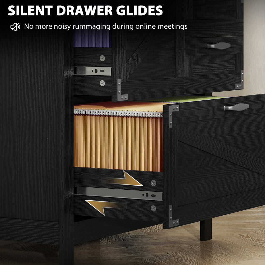 Black 4 Drawer File Cabinet K51405
